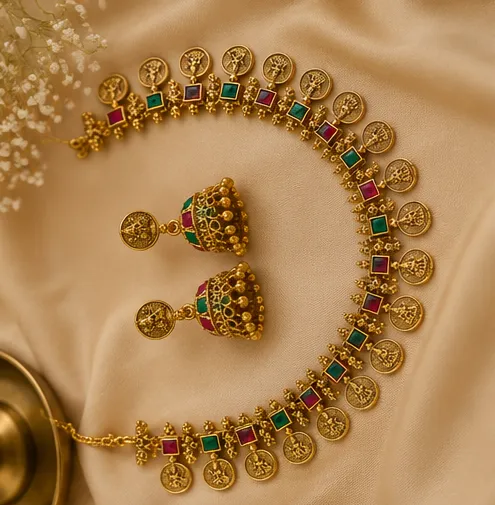 Antique Multicolor Kasu Choker Set